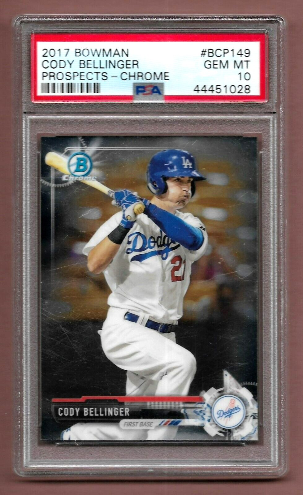 CODY BELLINGER 2017 TOPPS BOWMAN CHROME ROOKIE RC #BCP149 GRADED PSA 10 GEM MINT