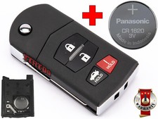 COQUE CLÉ  POUR MAZDA 3 5 6 MX-5 RX-8 CX-7 CX-9 4 BOUTONS + CR1620 BATTERIE