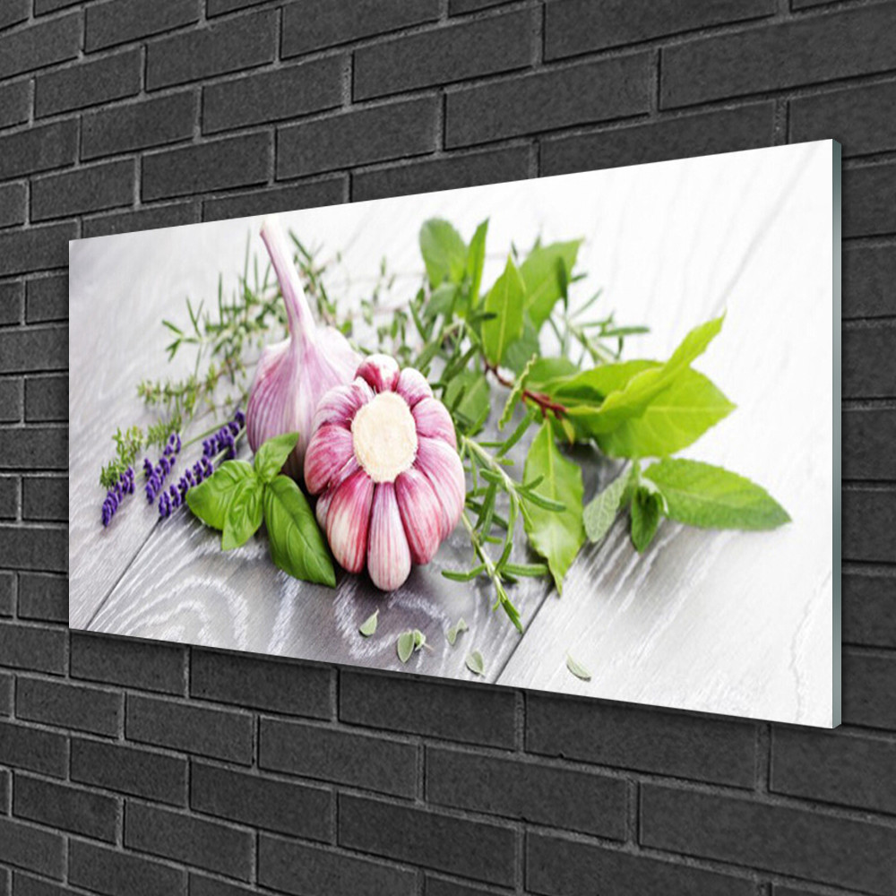 Tableau en verre trempé 100x50 cm Tulup aux finitions premium fleurs et ail