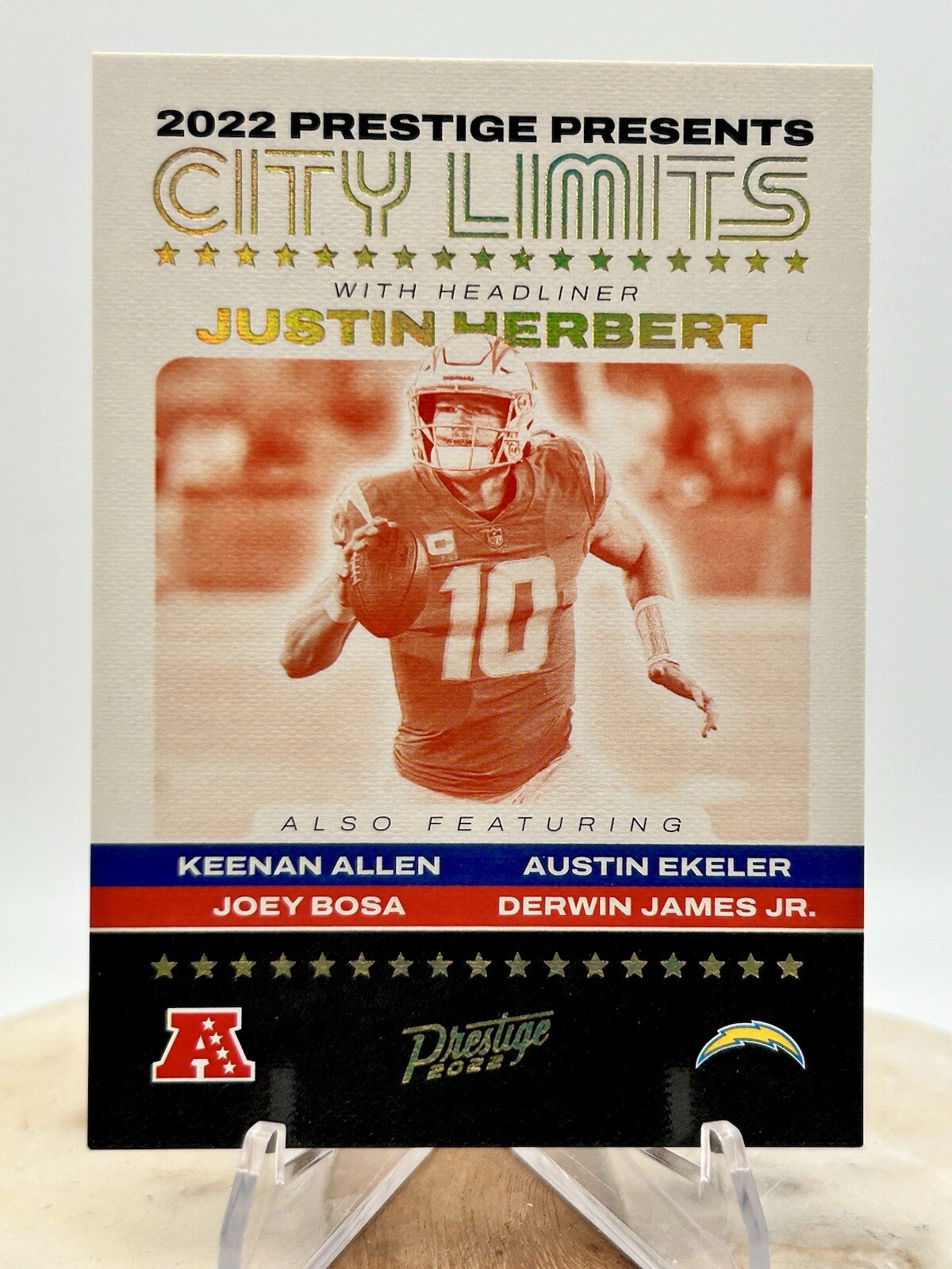 2022 Panini Prestige Justin Herbert CITY LIMITS CASE HIT SSP #CL-4 LA Chargers