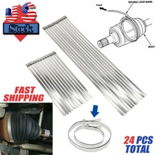 24PCS Band & Buckle Clamps CV Joint Half Shaft Boot Band ATV / Automotive Car US