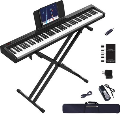 Digital Piano 88 Key Full Size Semi Weighted Electronic Keyboard Piano Set wi...