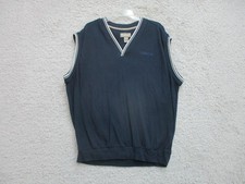 VINTAGE Dunbrooke Vest Sweater Extra Large Adult Blue Nokia V Neck Logo Mens XL