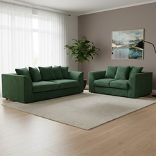 Corner Jumbo Cord 4 Seater Sofa 3+2 Seater Couch Arm Chair , Cuddle & Footstool