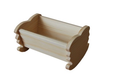 KLEINE WIEGE AUS HOLZ MIT NATÜRLICHEM KIEFERNHOLZ
