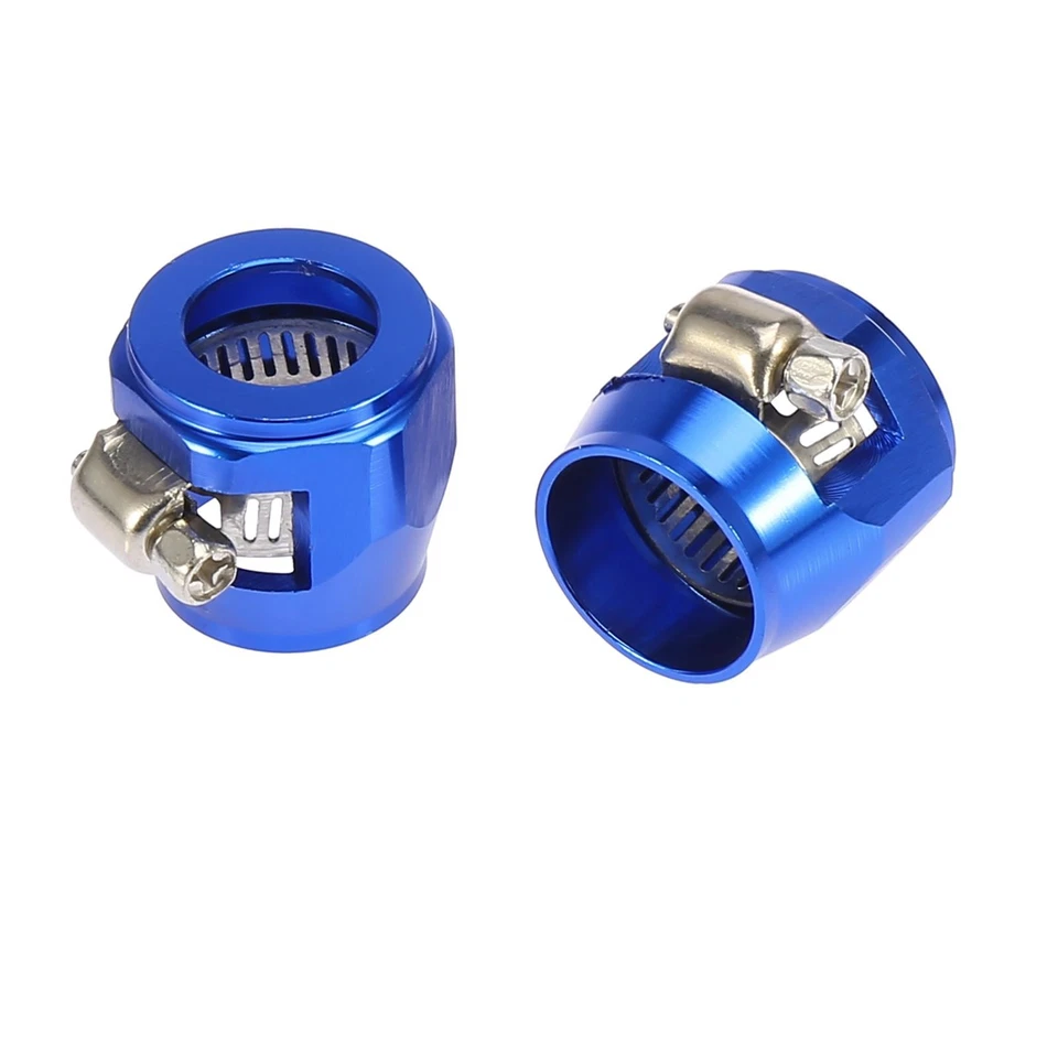 4Uds AN10 Hex Azul Coche Manguera Acabador Abrazadera Adaptador Montaje - Imagen 4 de 4