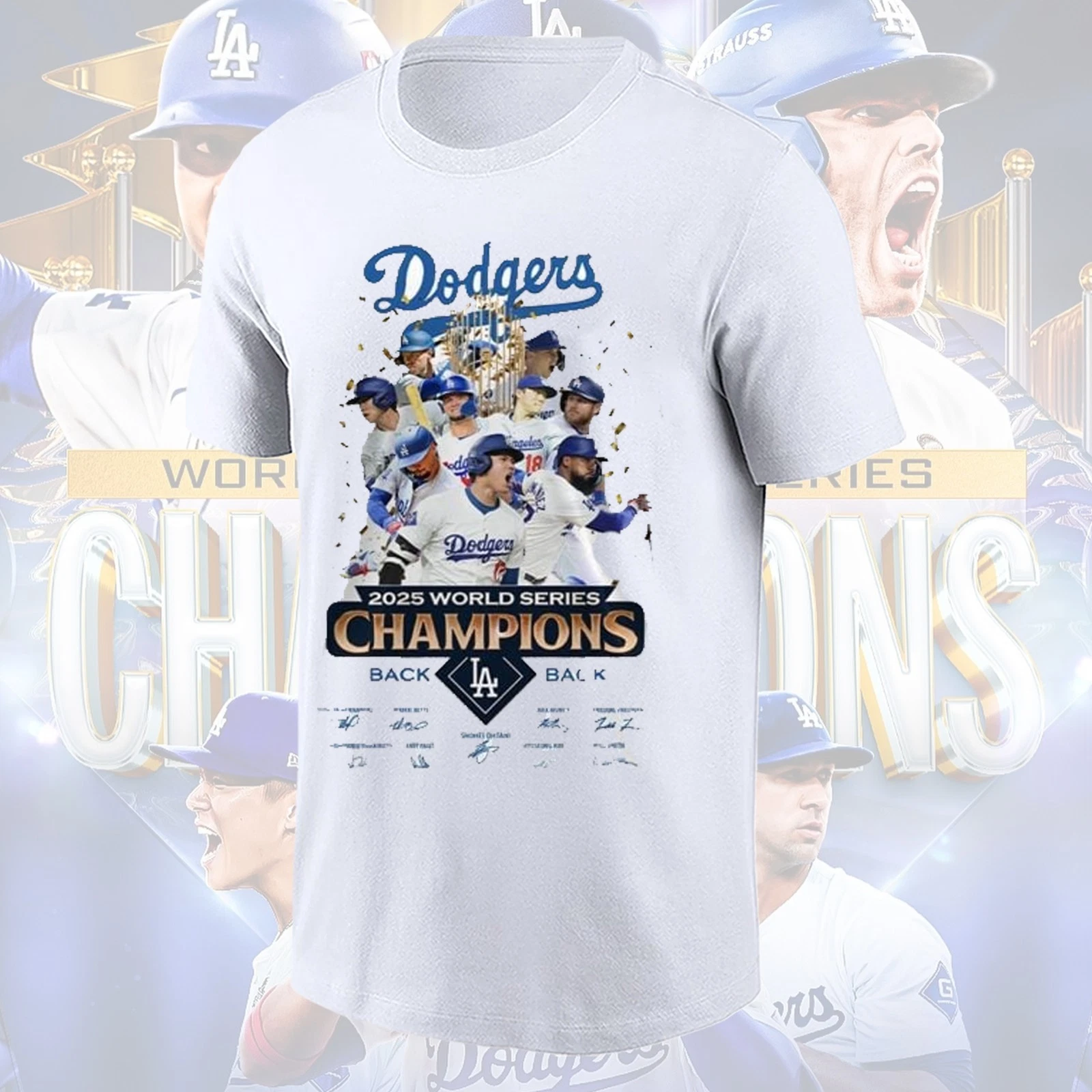 Los Angeles Dodgers World Series Champions Back-to-Back T-Shirt 2024-2025