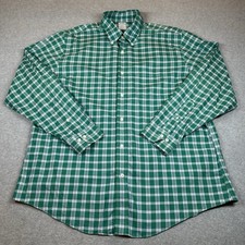 Brooks Brothers Regent Shirt Mens XL Green Plaid Button Up Non-Iron Cotton NOTE