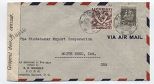 1940s Suriname censored airmail cover to USA [7070.1]