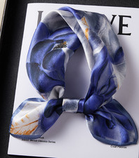 100 Silk Mulberry Scarf Neckerchief Shawl petal Print 53X53cm Bandana wrap new