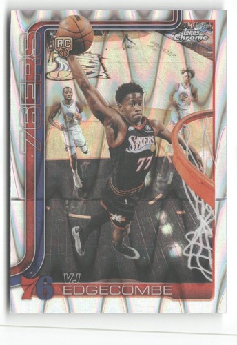 VJ EDGECOMBE 2025-26 TOPPS CHROME RAYWAVE REFRACTOR ROOKIE RC #153 76ERS Q7687-1
