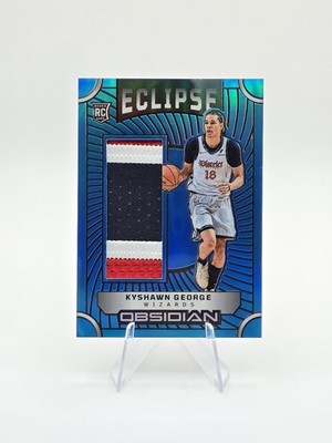 Kyshawn George 2024-25 Panini Obsidian RC Patch Blue Flood SP #/30 #EM-KGW
