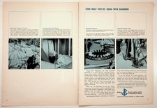 De Beers Industrial Diamonds Vintage Print Ad Dinosaur Tracks Grinding Ceramics