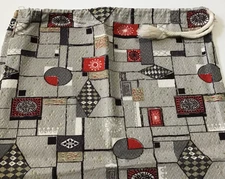 Vintage Draw String Laundry Bag Heavy Woven Cotton Fabric 50s 60s Retro  15 x 22