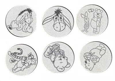Diamond Painting Diamantmalerei Bastelset Untersetzer, Disney Winnie Pooh