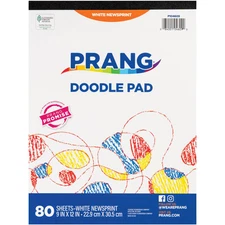 Art Street Doodle Pad 9 x 12 White Newsprint Paper 80 Sheets for Kids Drawing