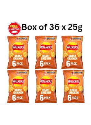 Walkers Chips Brathähnchenchips 36er Pack x 25g - NEUWARE Kostenlose Lieferung