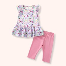 Pete  Lucy Buzz  Bloom Two-Piece Capri Set in Size 7/8