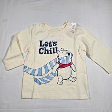 Disney Winnie the Pooh Lets Chill Cream Long Sleeve Graphic Tee Shirt Baby 12M