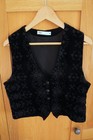 Zara black velour embroidered waistcoat L
