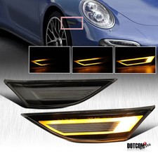 Fit 12-16 Porsche 911 Carrera 17-18 Cayman 718 Smoke Sequential Led Side Marker
