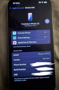 Apple iPhone 15 Pro Smartphone iOS 18.5 Silver Wi-Fi Connectivity Bar Style