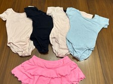 Lot of 4 Girls Dancewear Size Medium Eurotard Danskin Leotards  Tutu  2 Free 
