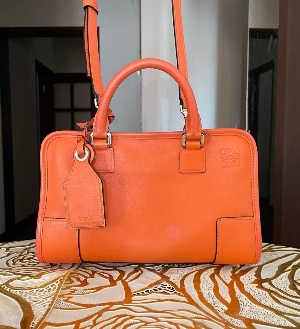 LOEWE Amazona 23 Mini Boston Orange Handbag 2WAY