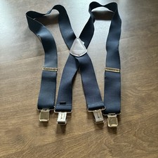 Carhartt Black Elastic Suspenders Braces Heavy Duty Adjustable Clip-On Workwear