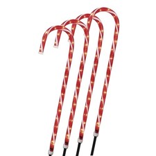 8 Piece Set 28" Incandescent Christmas Candy Cane Lawn Stakes Holiday Decor