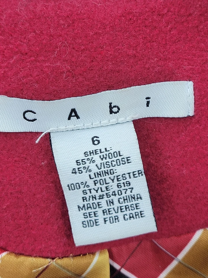 Abrigo CAbi Mujer 6 Mezcla de Lana Forrado Chaquetón Chaqueta Arándano Rojo Femenino Foto 3 de 4