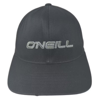 ONeill Baseball Cap Black Gray Flexfit Size M Embroidered Logo Stretch Fit Hat