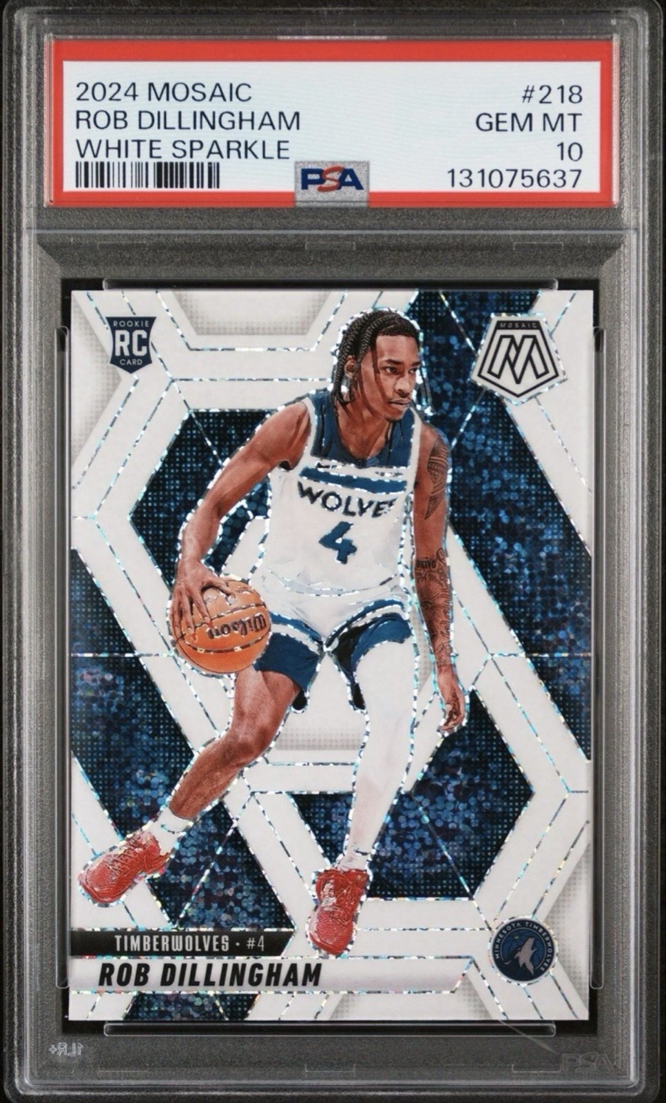 2024-25 Panini Mosaic - Rookies Robert Dillingham #218 White Sparkle Prizm (RC)