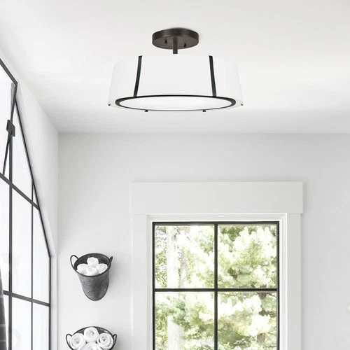 Crystorama FUL-907-BK_CEILING Fulton Semi-Flush Mount Black - Picture 6 of 7