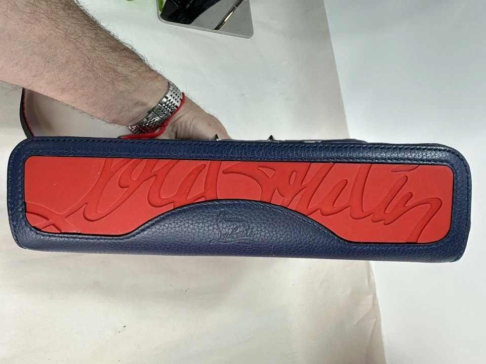 Bolso Bandolera Christian Louboutin Kipi Bolsa Cuero Bidireccional Azul Camuflaje con Certificado de Autenticidad Foto 2 de 4