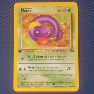 Ekans 46/62 Fossil Common Pokemon Card