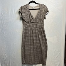 Banana Republic Stretch Houndstooth Brown/Tan Dress Size M