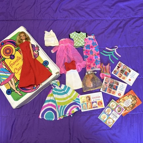 Vintage Francie and Casey Doll Case With Barbie And Accessories