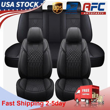 Black Car Seat Covers Full Set 5 Seats Leather Frontrear Protectors For Dodge