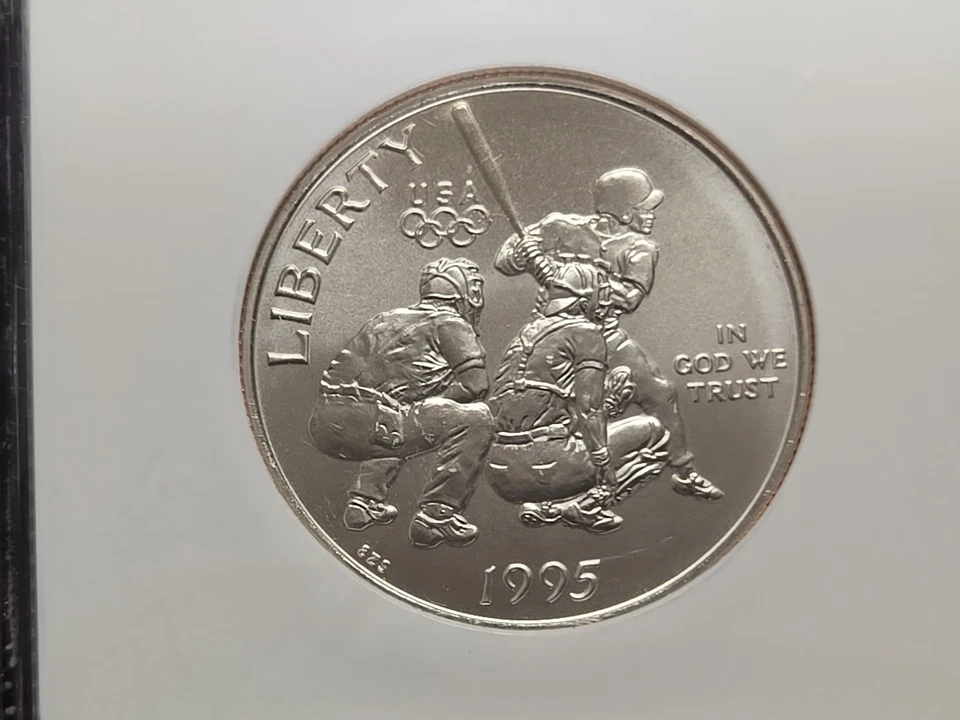 1995 S Olympics Baseball Commemorative Half Dollar NGC MS69 MS 69 - Image 2 of 4