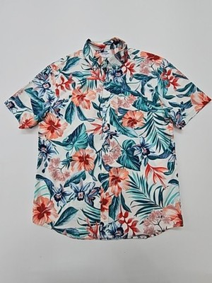 Old Navy Boys Floral Button Up Multicolor Size M Short Sleeve
