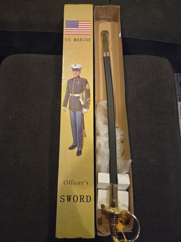 Military Ceremonial NCO Marines Corps Dress Saber Replica Sword USMC w/ box! 