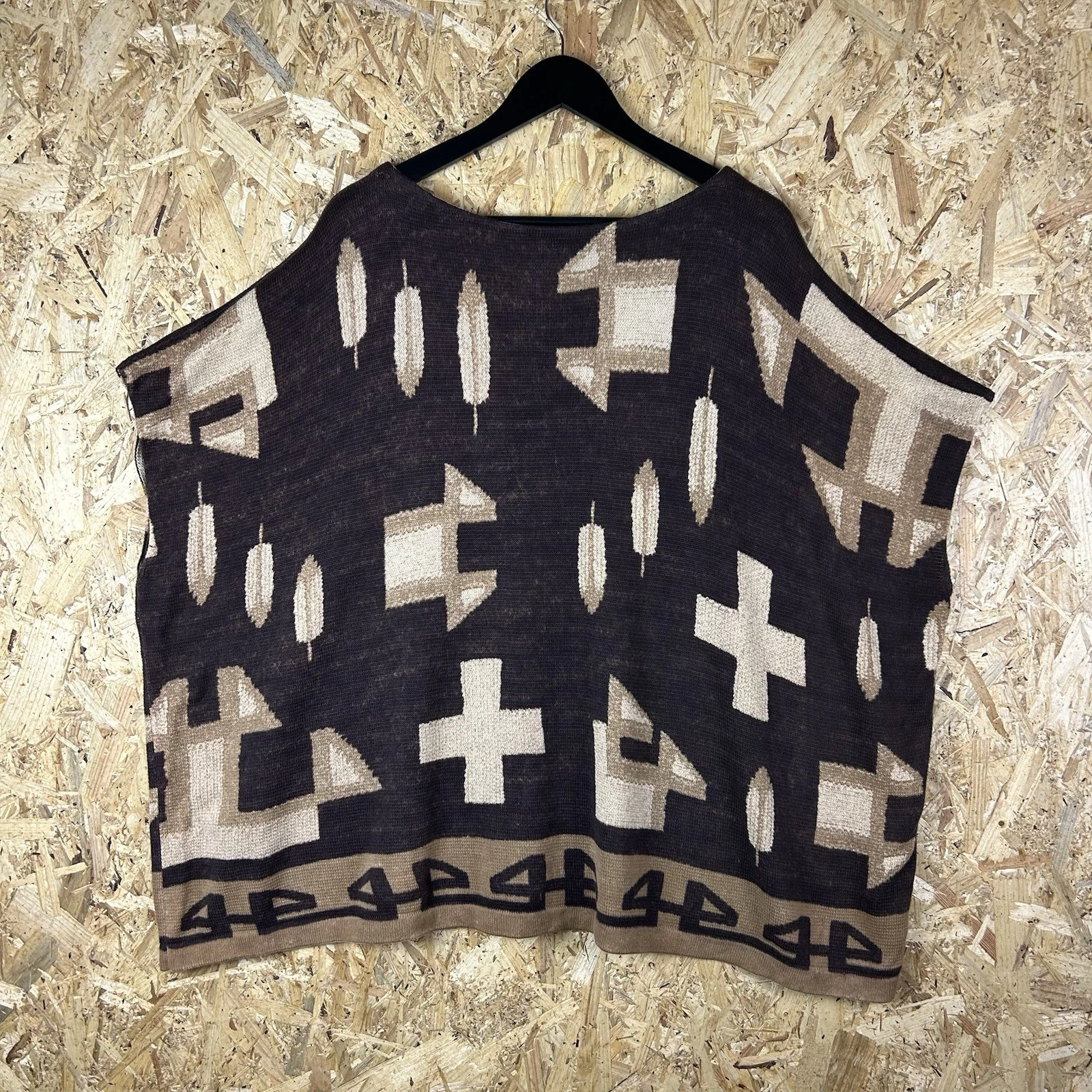 Ralph Lauren Polo Jeans Co. Cape Poncho Sweater Jumper Southwestern Aztec Brown