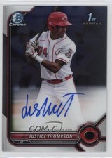 2022 Bowman Chrome Prospect Auto Justice Thompson #CPA-JT Auto 1g1q