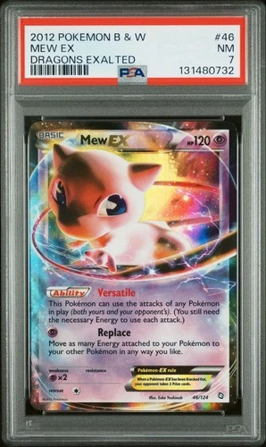 2012 POKEMON BLACK & WHITE DRAGONS EXALTED 46 MEW EX PSA 7