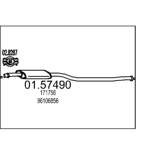 MTS Mitteltopf Neu für Citroen Xantia + Break 2.0 2.016V Auspuff Schalldämpfer - Bild 1 von 1