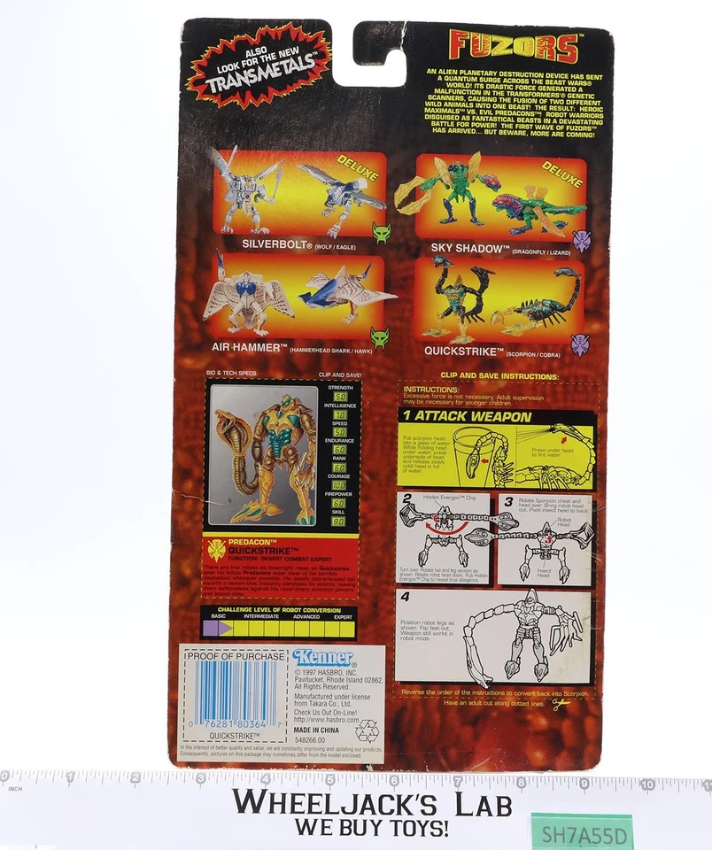 Quickstrike 100 % completo con tarjeta y burbuja Transformers Beast Wars 1997 Hasbro casi nuevo Foto 2 de 4