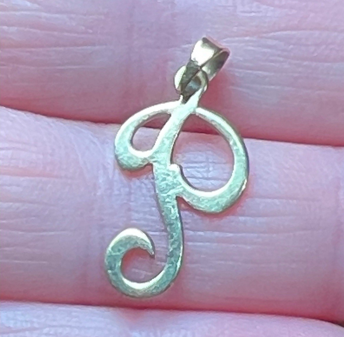 14K Solid Yellow Gold Monogram Name Initial P Let… - image 4