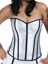 LIVING DEAD SOULS SEXY GOTHIC BALL VAMPIRE GOTH CORSET TOP BROCADE WHITE CRA1019