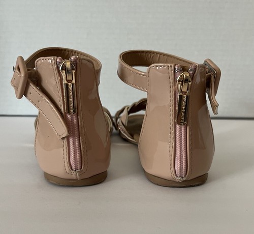 Girls Coleen Tahari Sandals-Rose Gold Toned-Back Zip-Size 1 - Picture 5 of 8